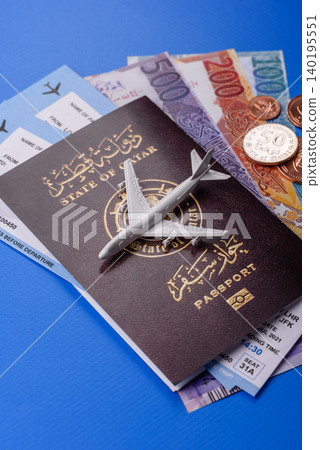 Qatar passport for travelling, flying and doing business. Qatari document 140195551