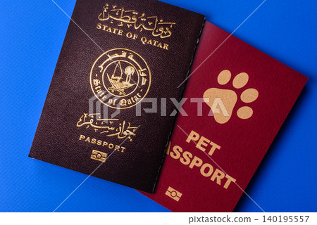 Qatar passport for travelling, flying and doing business. Qatari document 140195557