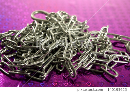 Steel chain mess studio shot 140195623