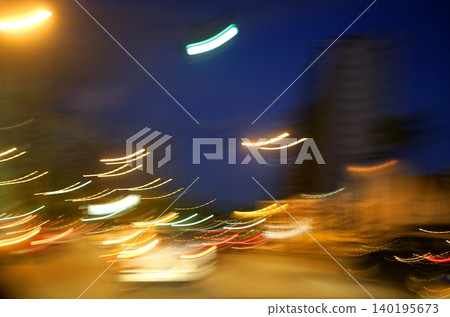 abstract blur city night lights, blue sky abstract blur city night lights, blue sky 140195673
