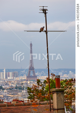 Paris skyline aerial from Montmartre 140195684
