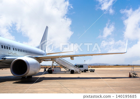 Aircraft airplane in Airport landed Aircraft airplane in Airport landed 140195685