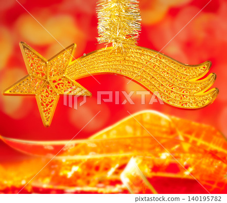 Christmas bethlehem comet gold star on red Christmas bethlehem comet gold star on red 140195782