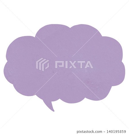 Watercolor-style fluffy speech bubble frame material, purple Watercolor-style fluffy speech bubble frame material, purple 140195859