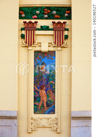 Valencia North railway station mosaic tiles facade 140196527