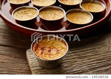 Custard Creme Caramel Flan dessert bain marie Custard Creme Caramel Flan dessert bain marie 140196536