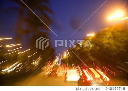 abstract blur city night lights, blue sky abstract blur city night lights, blue sky 140196746