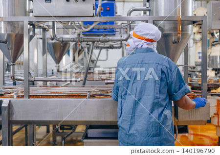 Food cannery industry, Hygiene worker work at canned fish factory, Canned food factory Food cannery industry, Hygiene worker work at canned fish factory, Canned food factory 140196790