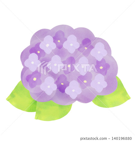 水彩風格繡球花插畫素材(紫色) 水彩風格繡球花插畫素材(紫色) 140196880
