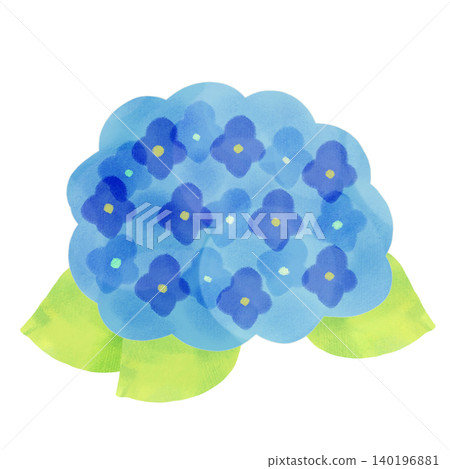 水彩風格繡球花插畫素材(藍色) 水彩風格繡球花插畫素材(藍色) 140196881