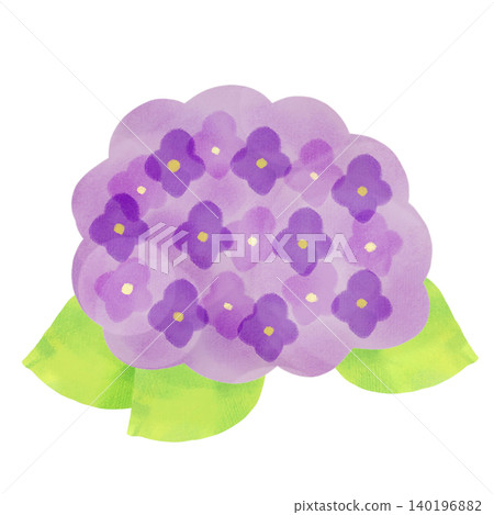 水彩風格繡球花插畫素材(紫色) 水彩風格繡球花插畫素材(紫色) 140196882