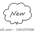 Cute speech bubble material for "New" to indicate new arrivals and new products. 140197006