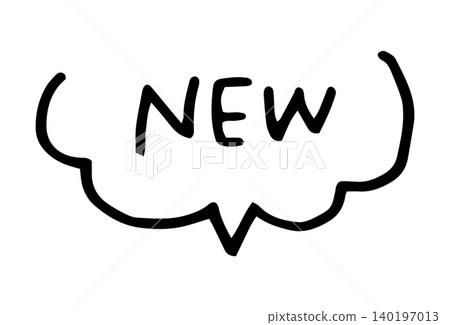"NEW" to indicate new arrivals/new products - hand-drawn speech bubble material 140197013