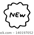 Illustration material for "NEW" to indicate new products/new arrivals 140197052