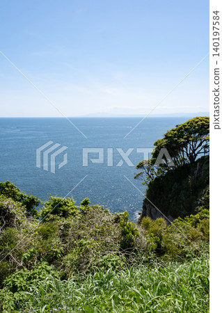 從江之島透過草叢看到的海洋 從江之島透過草叢看到的海洋 140197584