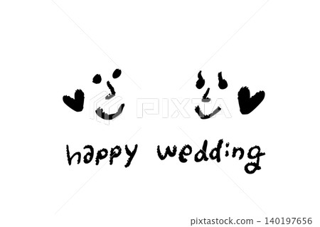 A hand-drawn illustration of a smiling bride and groom adorned with hearts, perfect for weddings and invitations. A hand-drawn illustration of a smiling bride and groom adorned with hearts, perfect for weddings and invitations. 140197656