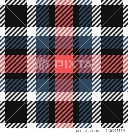 Cute textile vector seamless, various fabric texture plaid. Large check pattern background tartan in black and white colors. Cute textile vector seamless, various fabric texture plaid. Large check pattern background tartan in black and white colors. 140198134