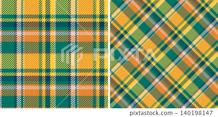 Check texture seamless of textile pattern plaid with a vector background fabric tartan. Set in fashionable colors. Interior design inspiration. 140198147