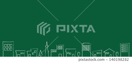 A background image of a cityscape drawn in chalk on a blackboard | Copy space available A background image of a cityscape drawn in chalk on a blackboard | Copy space available 140198282