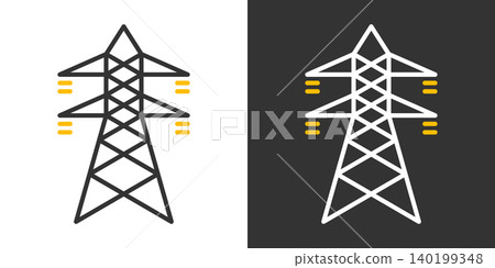 Simple vector icon of a transmission tower Simple vector icon of a transmission tower 140199348