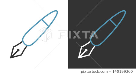 鋼筆的簡單向量圖標 鋼筆的簡單向量圖標 140199360