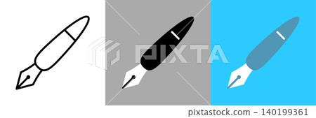 Simple vector icon of a fountain pen 140199361
