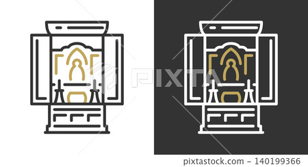 Simple vector icon of a Buddhist altar Simple vector icon of a Buddhist altar 140199366