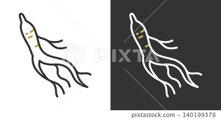 Simple vector icon of ginseng Simple vector icon of ginseng 140199378