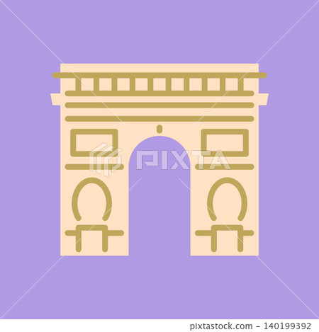 Simple vector icon of the Arc de Triomphe Simple vector icon of the Arc de Triomphe 140199392