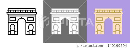 Simple vector icon of the Arc de Triomphe Simple vector icon of the Arc de Triomphe 140199394