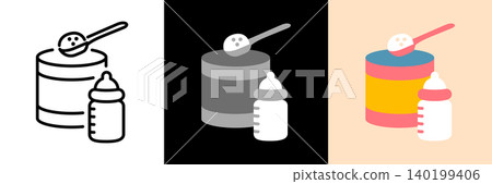 Simple vector icon of powdered milk Simple vector icon of powdered milk 140199406