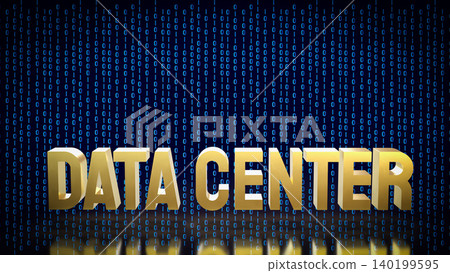 Golden Data Center Technology 3d render. Golden Data Center Technology 3d render. 140199595