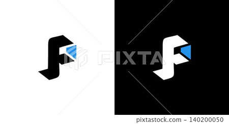 Strong and modern letter P initials logo design 140200050