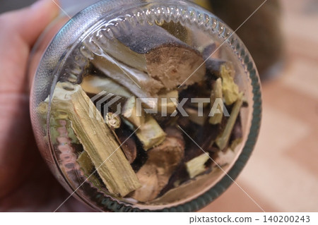 Dried Botanicals in Glass Jar Dried Botanicals in Glass Jar 140200243