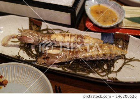 Fresh Seafood Platter with Crab Tails and Seaweed Fresh Seafood Platter with Crab Tails and Seaweed 140200526