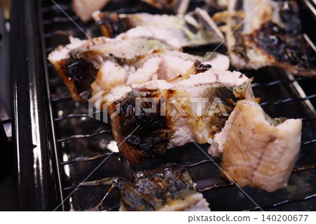 Grilled Fish on Charcoal Grill Grilled Fish on Charcoal Grill 140200677