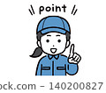 A young woman in work clothes (upper body, front view) smiles as she explains the key points. 140200827