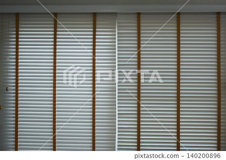 white window blinds in home, object for decorate interior of house white window blinds in home, object for decorate interior of house 140200896