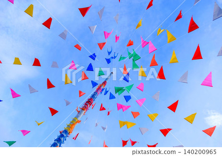 vivid color of Thai's style fancy party flag strips vivid color of Thai's style fancy party flag strips 140200965