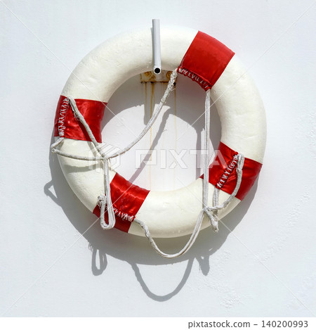 life preserver on the white wall 140200993