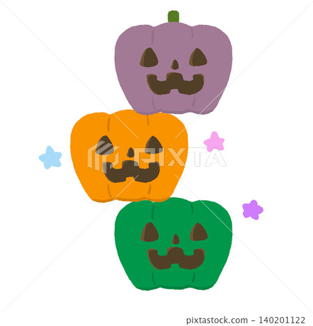 A stack of colorful jack-o'-lantern icons A stack of colorful jack-o'-lantern icons 140201122