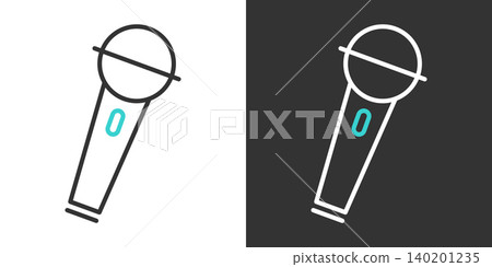 Simple vector icon of a microphone Simple vector icon of a microphone 140201235