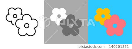 Simple vector icons of flowers Simple vector icons of flowers 140201251