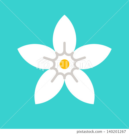 Simple vector icon of a vanilla flower Simple vector icon of a vanilla flower 140201267