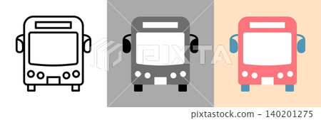 公車的簡單向量圖示。 公車的簡單向量圖示。 140201275