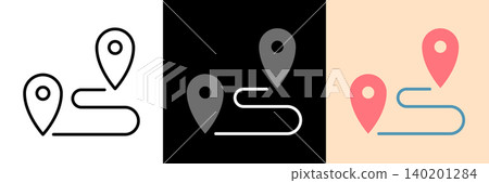用於地圖的簡單向量圖示。 用於地圖的簡單向量圖示。 140201284