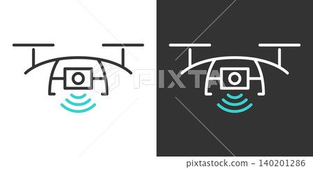 Simple vector icon of a drone Simple vector icon of a drone 140201286