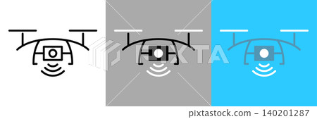 Simple vector icon of a drone Simple vector icon of a drone 140201287