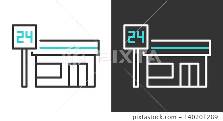 Simple vector icons for convenience stores 140201289