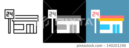 Simple vector icons for convenience stores Simple vector icons for convenience stores 140201290